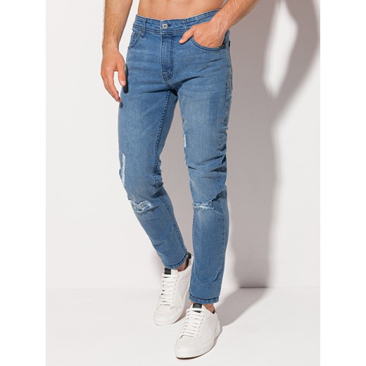 Spodnie męskie jeansowe 1216P - niebieskie Edoti.com L okazyjna cena Edoti