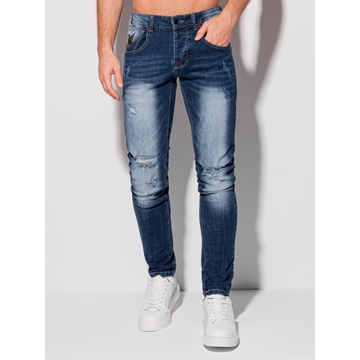 Spodnie męskie jeansowe 1307P - niebieskie Edoti.com 34 Edoti