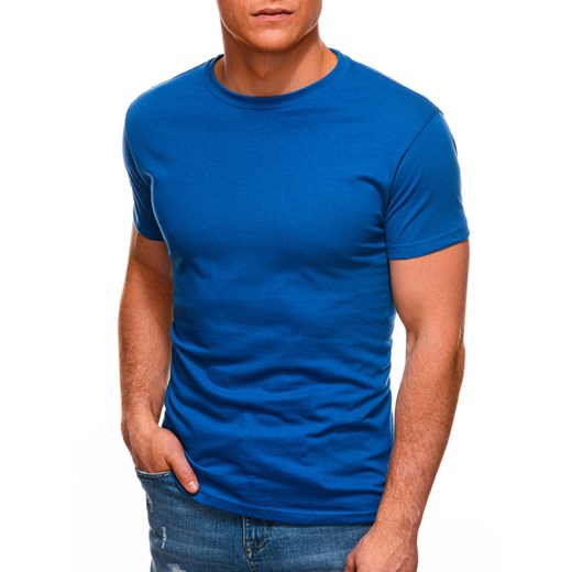 T-shirt męski basic 970S - niebieski Edoti.com S okazyjna cena Edoti