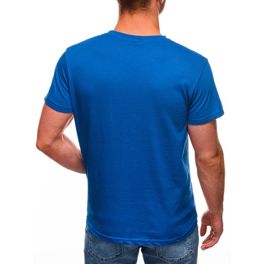 T-shirt męski basic 970S - niebieski Edoti.com S Edoti promocja