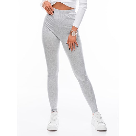 Spodnie damskie legginsy 071PLR - jasnoszary melanż Edoti.com M okazja Edoti