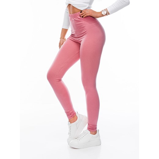 Spodnie damskie legginsy 071PLR - różowe Edoti.com XL promocyjna cena Edoti