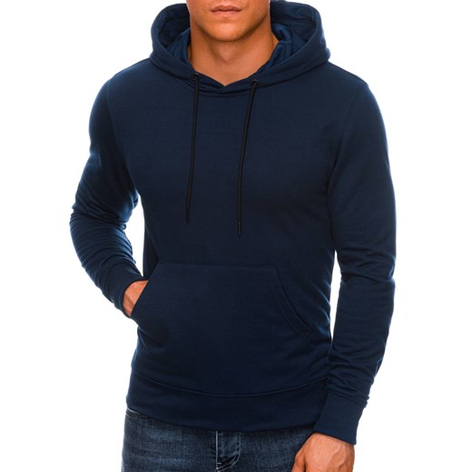 Bluza męska z kapturem 1213B - granatowa ze sklepu Edoti w kategorii Bluzy męskie - zdjęcie 147911533