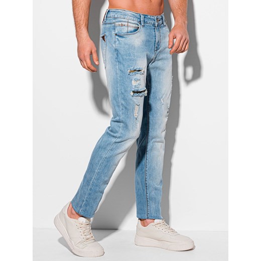 Spodnie męskie jeansowe 1098P - niebieskie Edoti.com 30 promocyjna cena Edoti