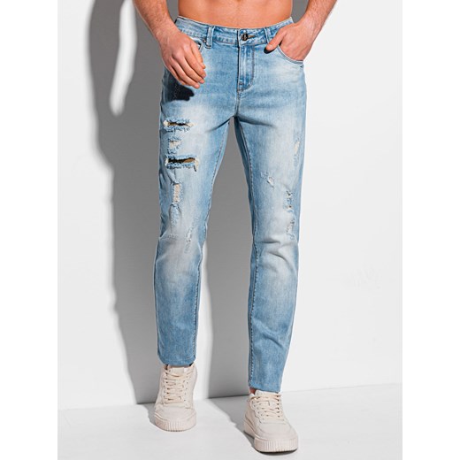 Spodnie męskie jeansowe 1098P - niebieskie Edoti.com 31 wyprzedaż Edoti