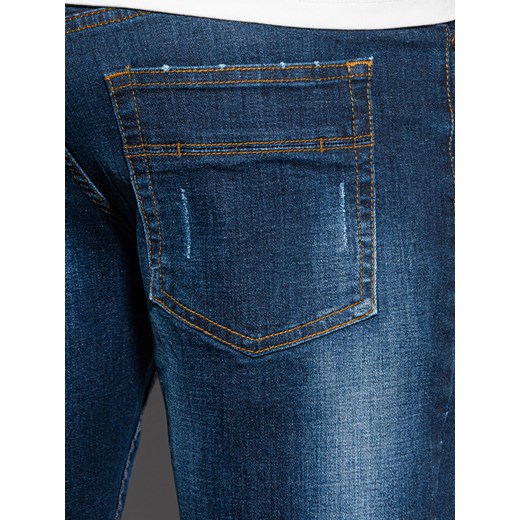 Krótkie spodenki męskie jeansowe 309W - niebieskie Edoti.com L wyprzedaż Edoti