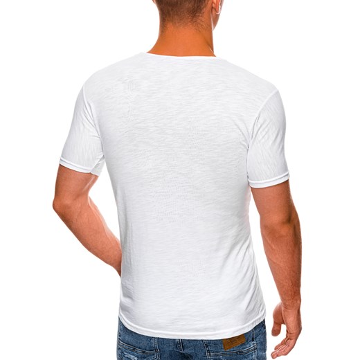 T-shirt męski z nadrukiem 1478S - biały Edoti.com L Edoti