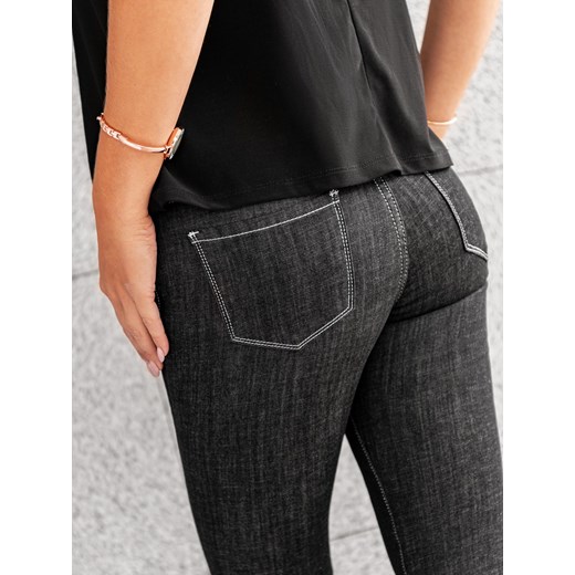 Spodnie damskie jeansowe 092PLR - czarne Edoti.com XS wyprzedaż Edoti