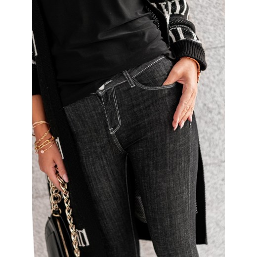 Spodnie damskie jeansowe 092PLR - czarne Edoti.com XS okazja Edoti