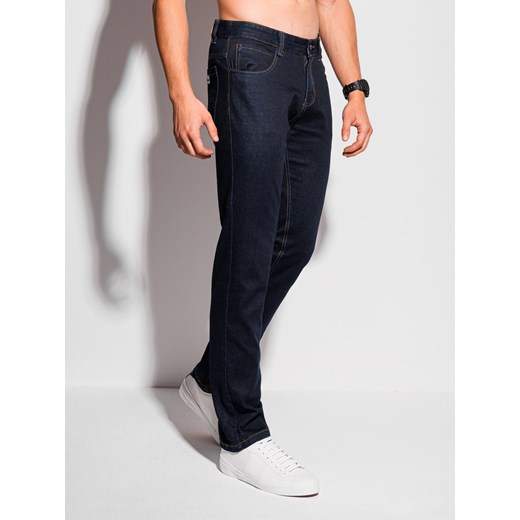 Spodnie męskie jeansowe 1258P - ciemnoniebieskie Edoti.com 32 Edoti promocja