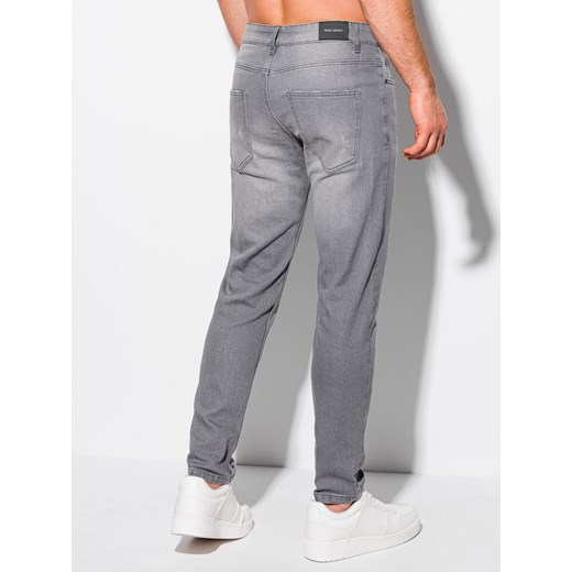 Spodnie męskie jeansowe 1116P - szare Edoti.com S Edoti
