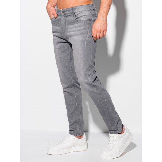 Spodnie męskie jeansowe 1116P - szare Edoti.com L Edoti