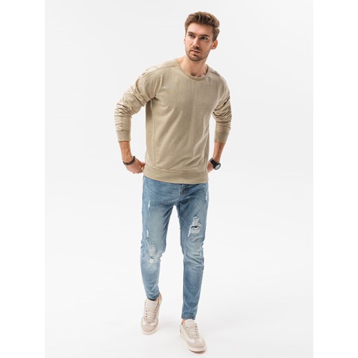 Bluza męska bez kaptura 1161B - beżowa Edoti.com M okazyjna cena Edoti