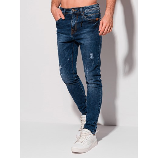 Spodnie męskie jeansowe 1300P - ciemnoniebieskie Edoti.com 32 Edoti