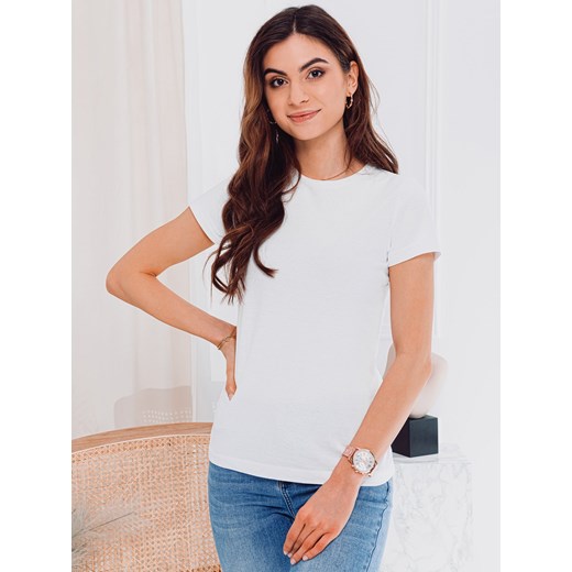 T-shirt damski basic 001SLR - biały Edoti.com M Edoti