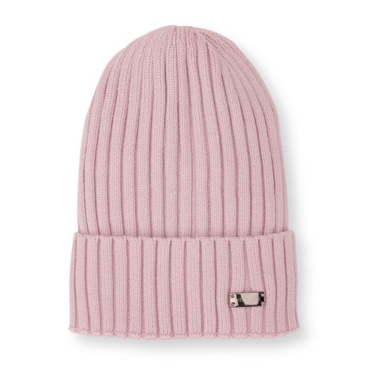 Damska czapka z gęstym splotem prosta różowa ze sklepu WITTCHEN w kategorii Czapki zimowe damskie - zdjęcie 147914183