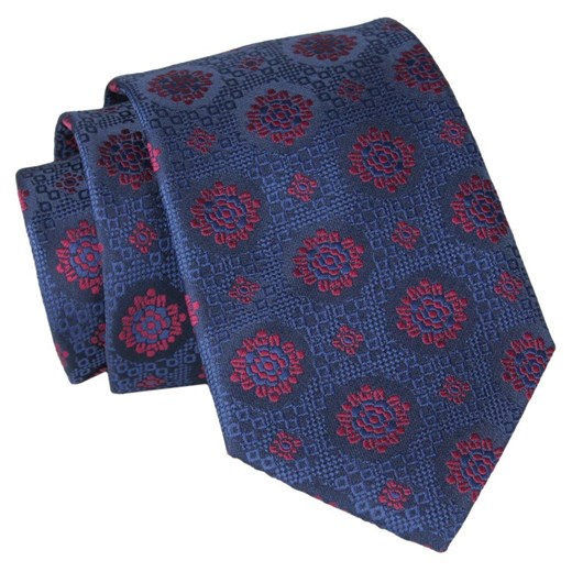 Krawat - ALTIES - Duże Grochy, Granat KRALTS0820 ze sklepu JegoSzafa.pl w kategorii Krawaty - zdjęcie 147976222