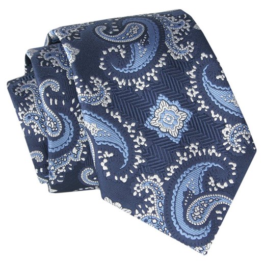 Krawat - ALTIES - Granat, Orientalny Wzór KRALTS0821 ze sklepu JegoSzafa.pl w kategorii Krawaty - zdjęcie 147976234
