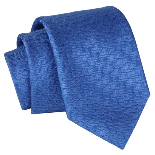 Krawat - ALTIES - Niebieski, Drobny Groszek KRALTS0819 ze sklepu JegoSzafa.pl w kategorii Krawaty - zdjęcie 147976242