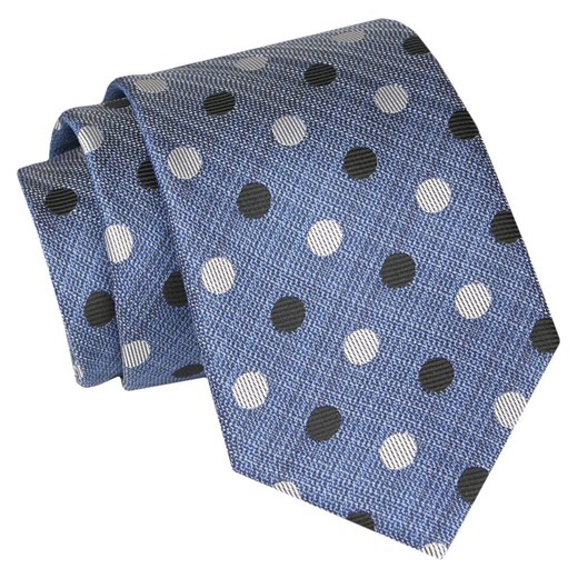 Krawat - ALTIES - Niebieski w Grochy KRALTS0812 ze sklepu JegoSzafa.pl w kategorii Krawaty - zdjęcie 147976244