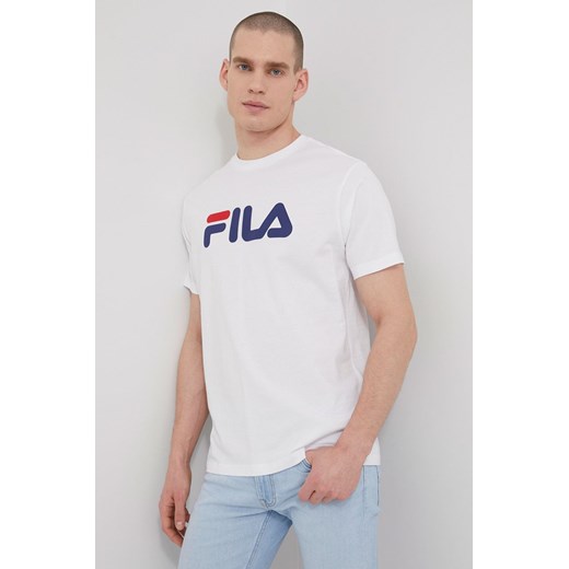 Fila t-shirt bawełniany Bellano kolor biały z nadrukiem FAU0067 ze sklepu ANSWEAR.com w kategorii T-shirty męskie - zdjęcie 147987603