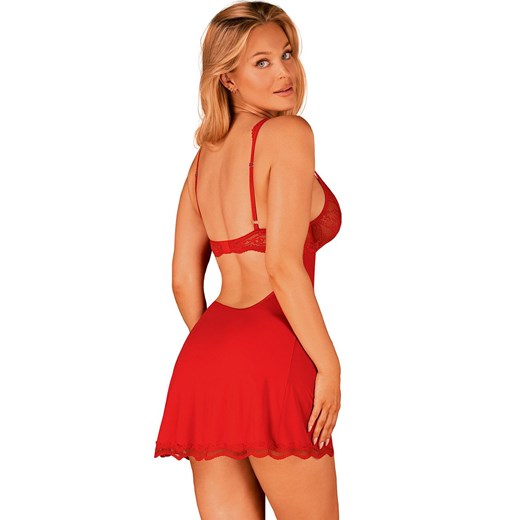 Obsessive Luvae czerwona koszulka babydoll i stringi, Kolor czerwony, Rozmiar S/M, Obsessive ze sklepu Intymna w kategorii Komplety bielizny damskiej - zdjęcie 147995043