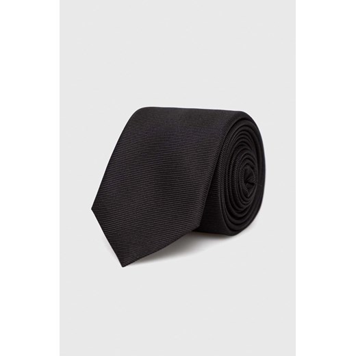 HUGO krawat jedwabny kolor czarny ONE ANSWEAR.com