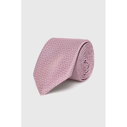 BOSS krawat jedwabny kolor fioletowy ONE ANSWEAR.com