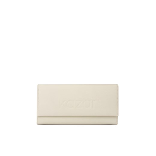 Duży skórzany portfel damski z tłoczonym logotypem Kazar Kazar