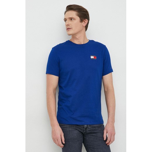 Tommy Hilfiger t-shirt bawełniany kolor niebieski gładki Tommy Hilfiger S ANSWEAR.com