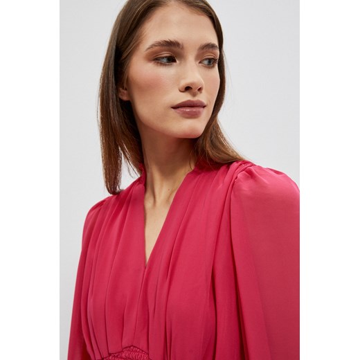 Sukienka Moodo.pl mini w serek z długim rękawem 