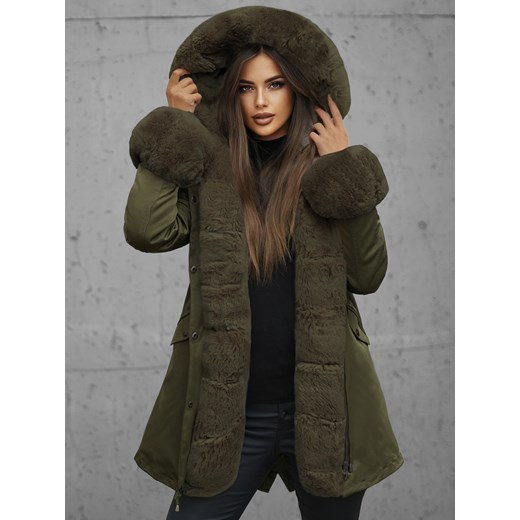 Kurtka zimowa damska z futerkiem zielona OZONEE JS/16M9062/136 Ozonee L okazja OZONEE GIRLS