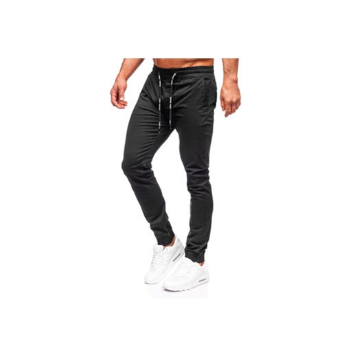 Czarne spodnie materiałowe joggery męskie Denley KA6078 31/M Denley wyprzedaż