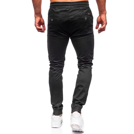 Czarne spodnie materiałowe joggery męskie Denley KA6078 35/XL wyprzedaż Denley