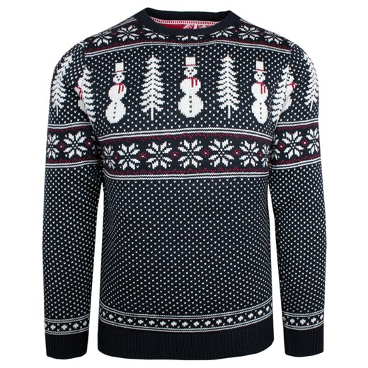 Sweter Świąteczny w Norweski Wzór - Granatowy SWBRSAW22EBANZERnavy ze sklepu JegoSzafa.pl w kategorii Swetry męskie - zdjęcie 148125551