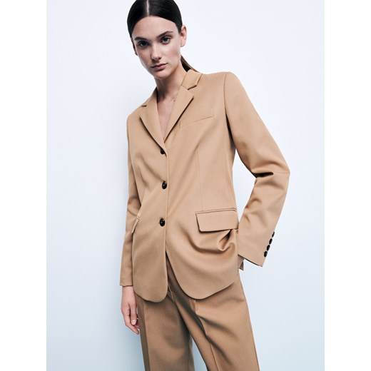 Reserved - Marynarka z wiskozą - Beżowy Reserved XS Reserved