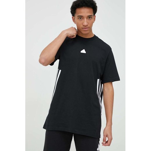 Adidas t-shirt bawełniany kolor czarny z nadrukiem XL ANSWEAR.com