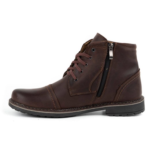 Buty zimowe męskie Olivier skórzane wiązane