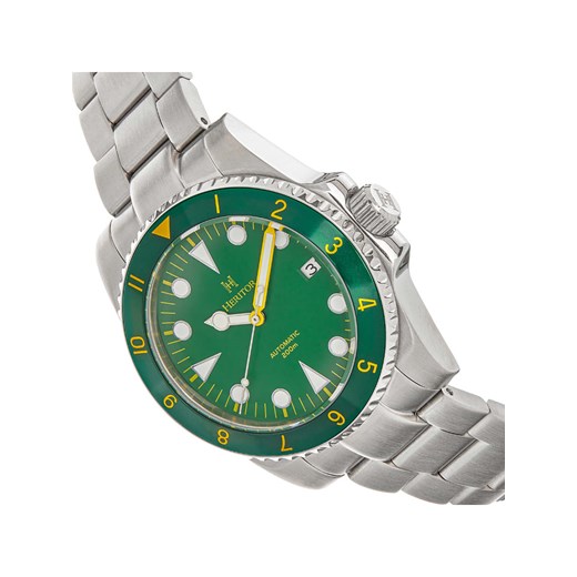 Zegarek automatyczny "Luciano" w kolorze srebrno-zielonym Heritor onesize Limango Polska wyprzedaż