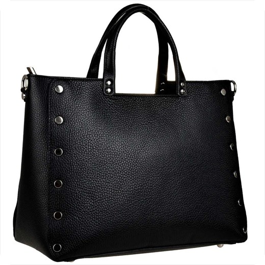 Borse in pelle torebka damska shopper czarna skóra naturalna ze sklepu melon.pl w kategorii Torby Shopper bag - zdjęcie 148213784