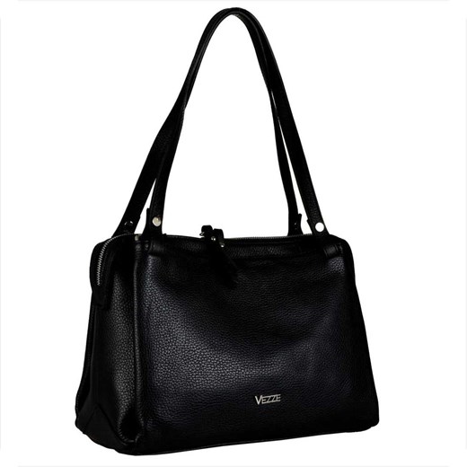 Vezze włoska torba skórzana  shopper bag czarna ze sklepu melon.pl w kategorii Torby Shopper bag - zdjęcie 148231753