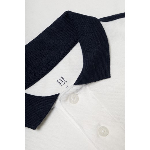 GAP Koszulka polo - Biały - Chłopiec - 128-134 CM(134CM) Gap 140-146 CM(146CM) wyprzedaż Halfprice