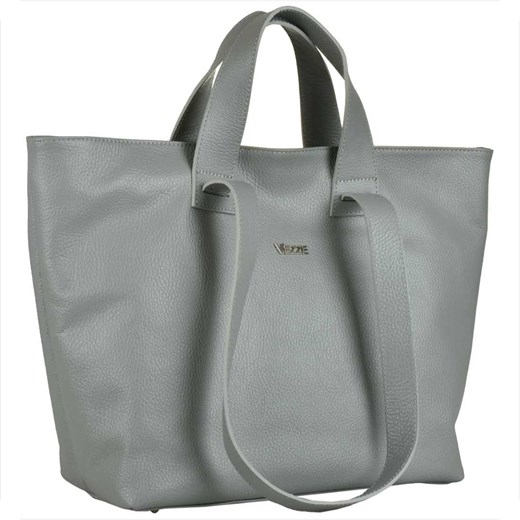 Vezze torba skórzana shopper bag popielata na ramię i do ręki ze sklepu melon.pl w kategorii Torby Shopper bag - zdjęcie 148243271