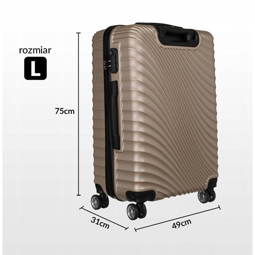 Duża walizka z zamkiem szyfrowanym i wysuwanym uchwytem — Peterson Merg one size merg.pl
