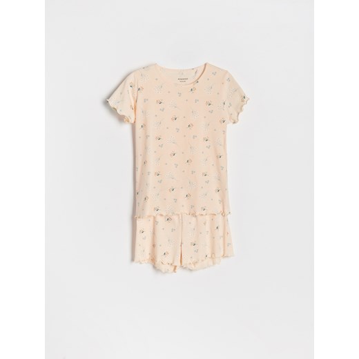 Reserved - Dwuczęściowa piżama w kwiaty - Kremowy Reserved 146/152 (10-11 lat) Reserved