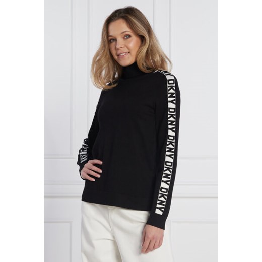 Czarny sweter damski DKNY z golfem