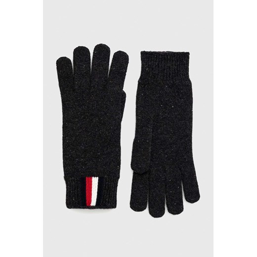 Tommy Hilfiger rękawiczki wełniane męskie kolor czarny ze sklepu ANSWEAR.com w kategorii Rękawiczki męskie - zdjęcie 148276091