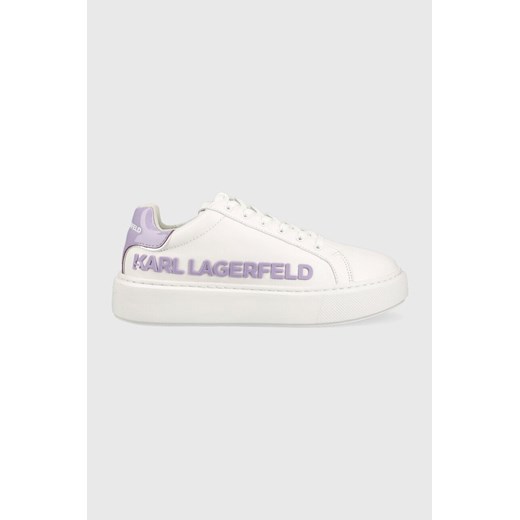 Karl Lagerfeld sneakersy skórzane MAXI KUP KL62210 kolor biały ze sklepu ANSWEAR.com w kategorii Trampki damskie - zdjęcie 148276380