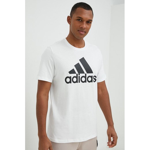 adidas t-shirt bawełniany kolor biały z nadrukiem IC9349 ze sklepu ANSWEAR.com w kategorii T-shirty męskie - zdjęcie 148276620