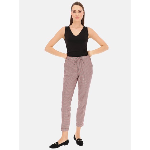 Spodnie we wzór pepitki ze sznurkiem L'AF Trini ze sklepu Eye For Fashion w kategorii Spodnie damskie - zdjęcie 148285491